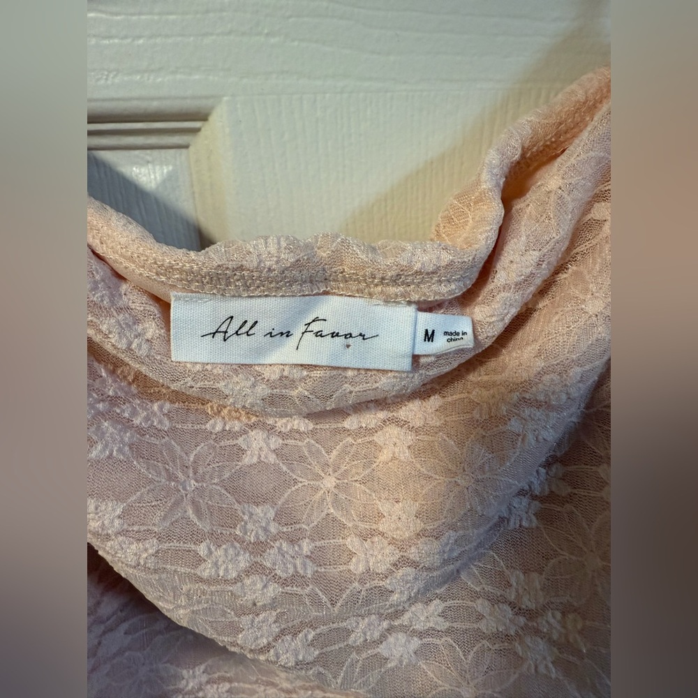 All in Favor - Lace Off-the-Shoulder Top - Pink - NWOT- Size Medium - Picture 7 of 8